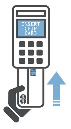 Insert your chip card into a chip-friendly reader