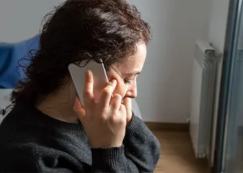 A person talking on the phone