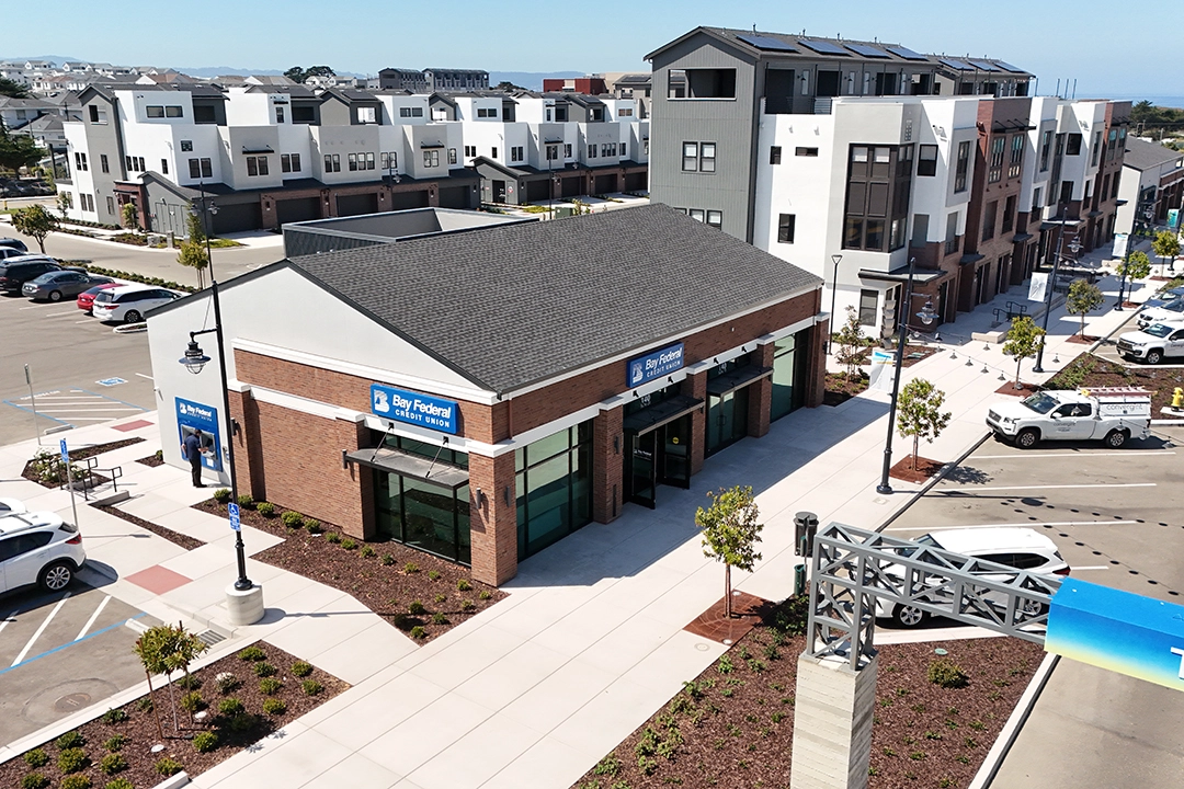 Aerial view of Bay Federal branch in Marina